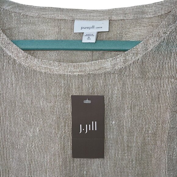 J Jill Womens Top Size XL Gray Gauzy Knit Lagenlook Crew Neck Casual New - Picture 3 of 11